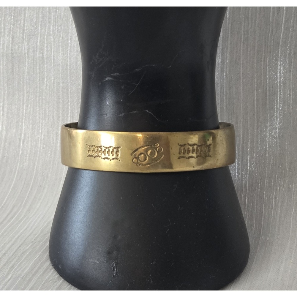 Tuareg Etched Brass Bracelet Handmade African Tribal Bangle Ethnic Cuff Vintage